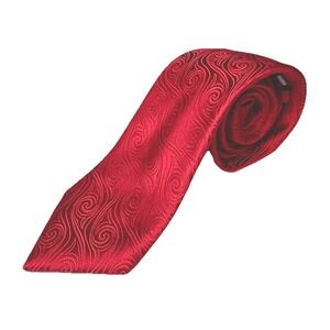 Enro Platinum Cherry Red 100 % Silk Tie Solid Patterned 60x4 Poetcore